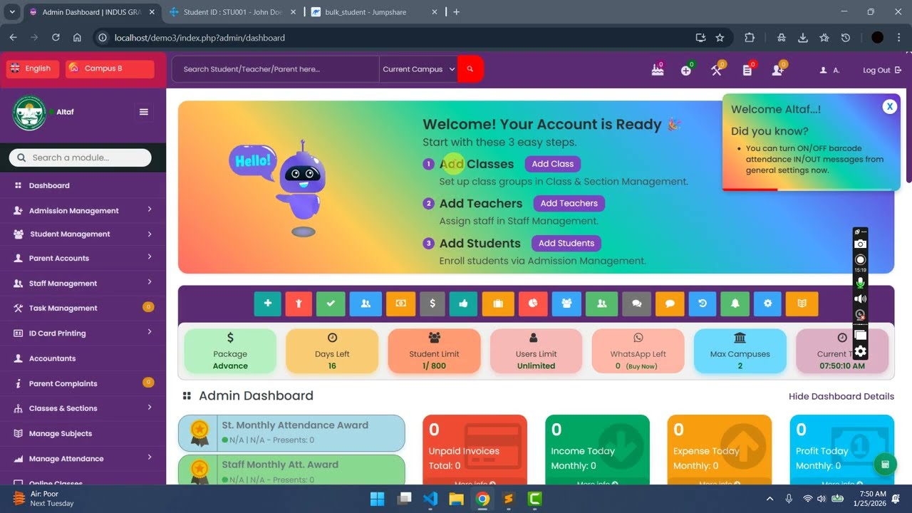 How To Start Guide - School Management System - WhatsApp +923482258263