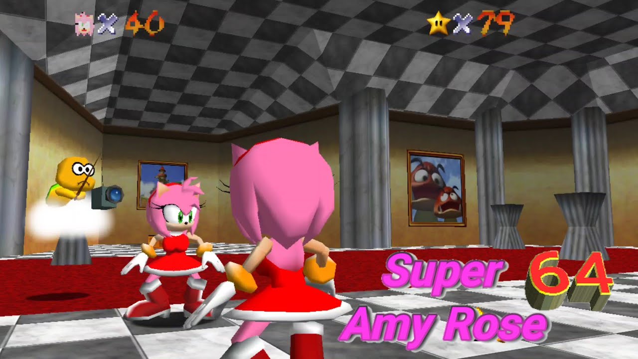 Super Amy Rose 64 WideScreen HD Textures Snowman's Land Complete (Gameplay Android)