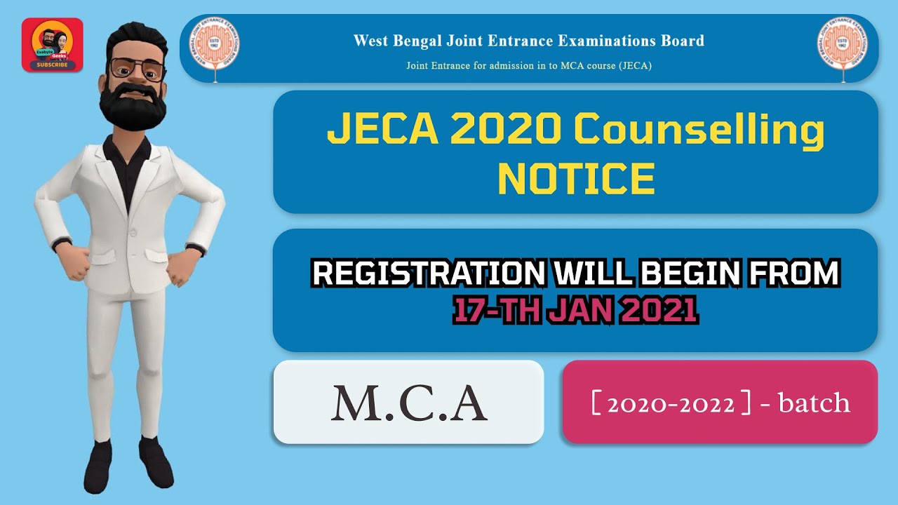 JECA 2020 Counselling Registration will Start on 17-th JAN, 2021 😁✌🏻