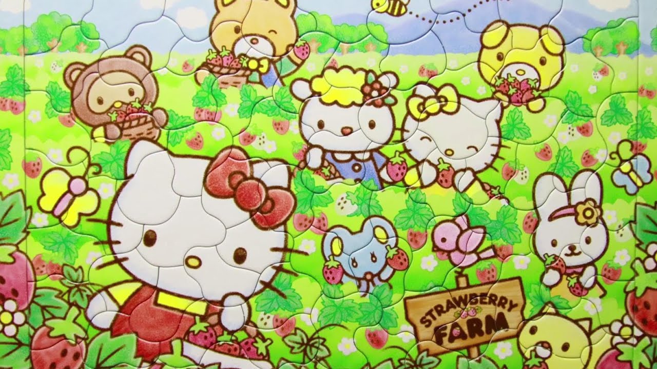 ハローキティ ジグソーパズル　strawberry farm hello kitty puzzle