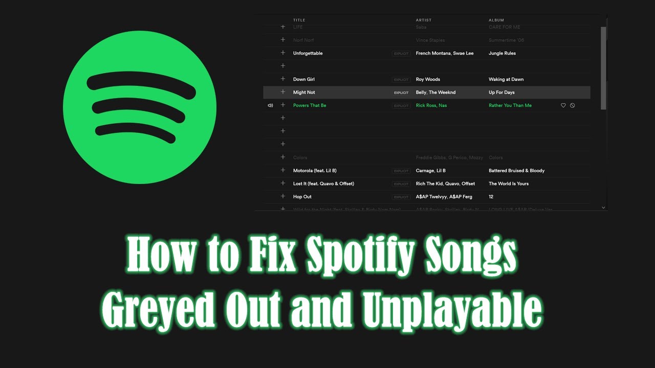 How to Fix Spotify Songs Greyed Out - ViWizard
