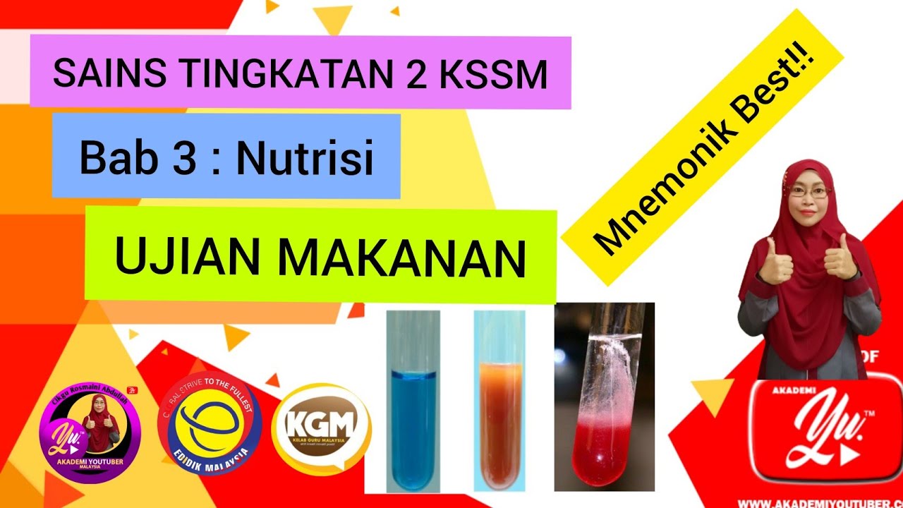 SAINS TING. 2 KSSM.Bab 3: Nutrisi.UJIAN MAKANAN