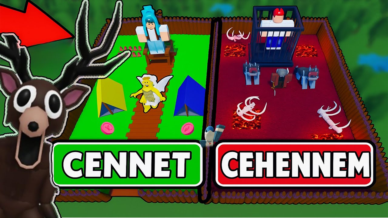 ROBLOX ORMANDA 99 GECE OYUNUNDA CENNET VE CEHENNEM BASELERİNİ YAPTIM!!!