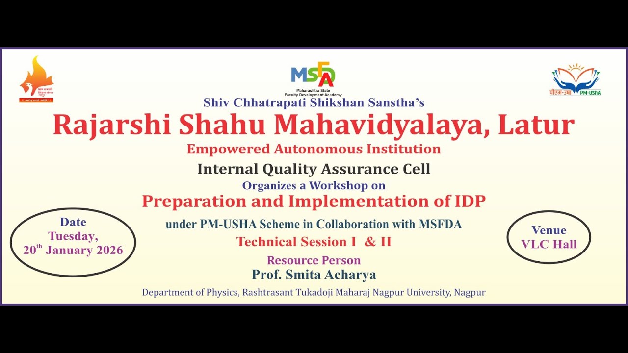 Preparation and ImpIementation of IDP 20/01/2026