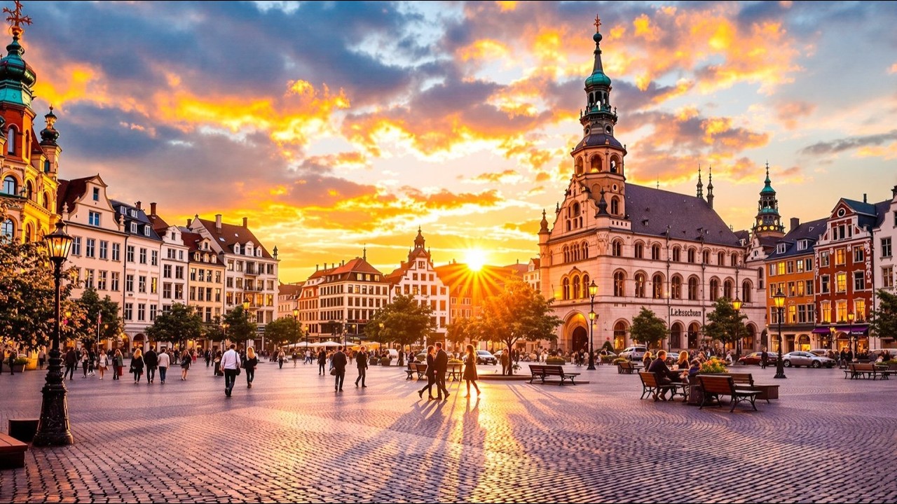 Relaxing walk in Germany through the city of Leipzig | Preparing for Christmas 🎄
