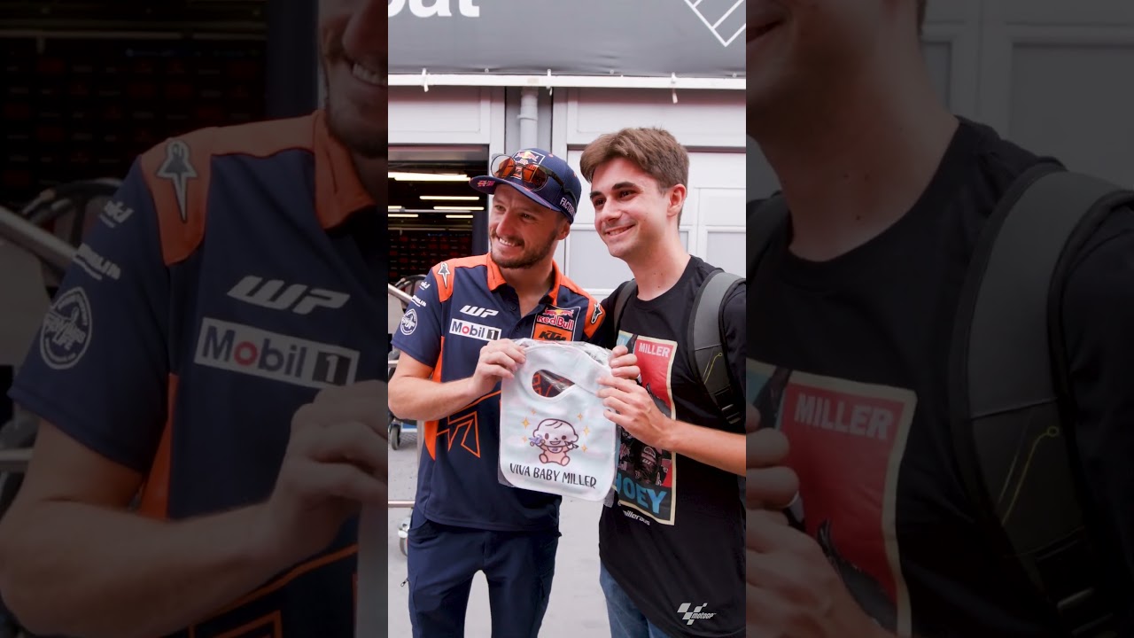 A very special gift for Baby Miller!  ❤️🙌 | 2023 #CatalanGP
