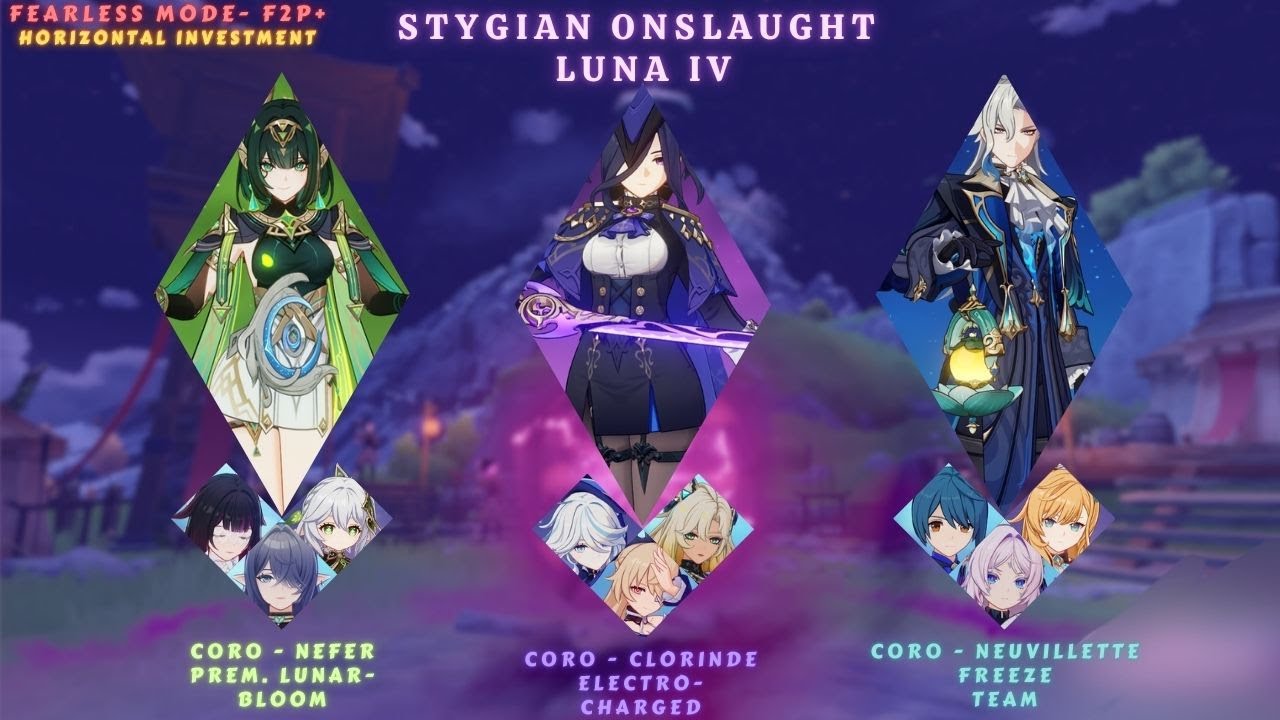 Stygian Onslaught Luna IV : C0R0 Nefer - Clorinde - Neuvillette | FEARLESS | Genshin Impact