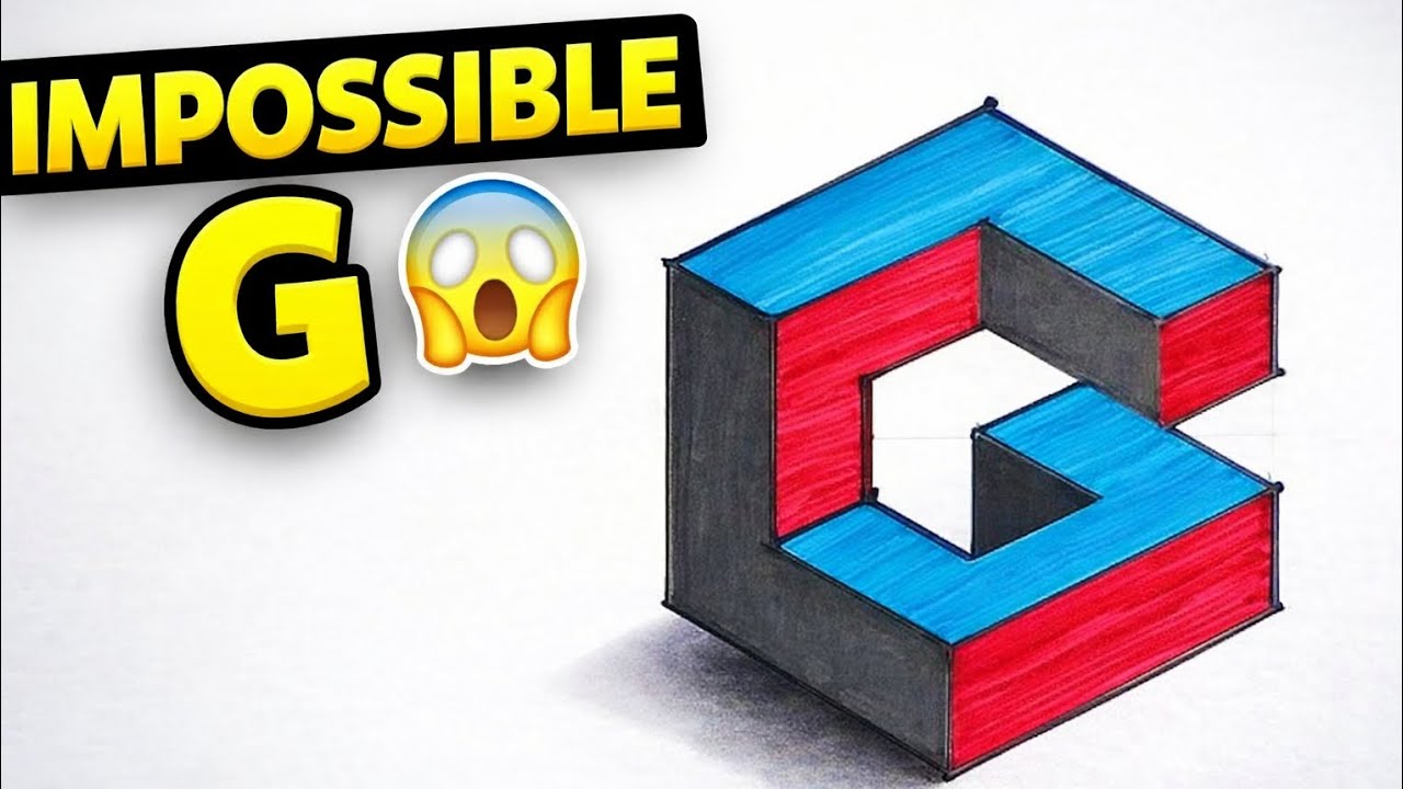 Impossible 3D Letter G Drawing 😱 | Optical Illusion Art Step by Step