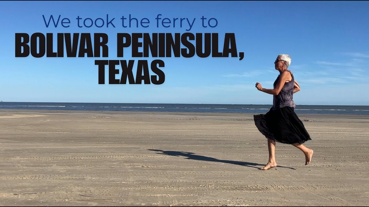 FREE BEACH CAMPING IN TEXAS:  WE TOOK THE FERRY TO BOLIVAR PENINSULA - CAMPED OUT AT THE NEXT BEACH!