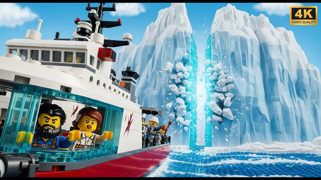 Crashing Through Huge Icebergs with LEGO City Ship! 🧊💥🚢