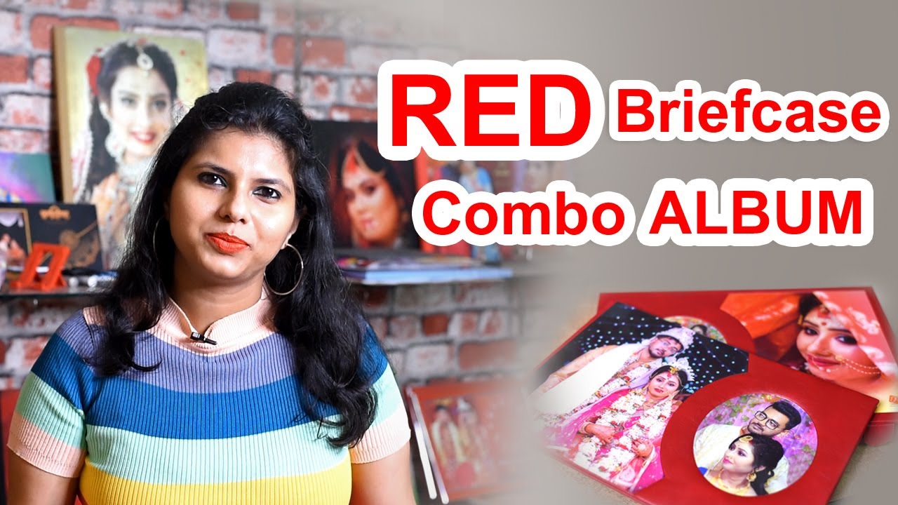 Red Briefcase Combo Album | 2 in 1 Album Box | Acrylic Cutout | Wedding Album | Kolkata | 2023