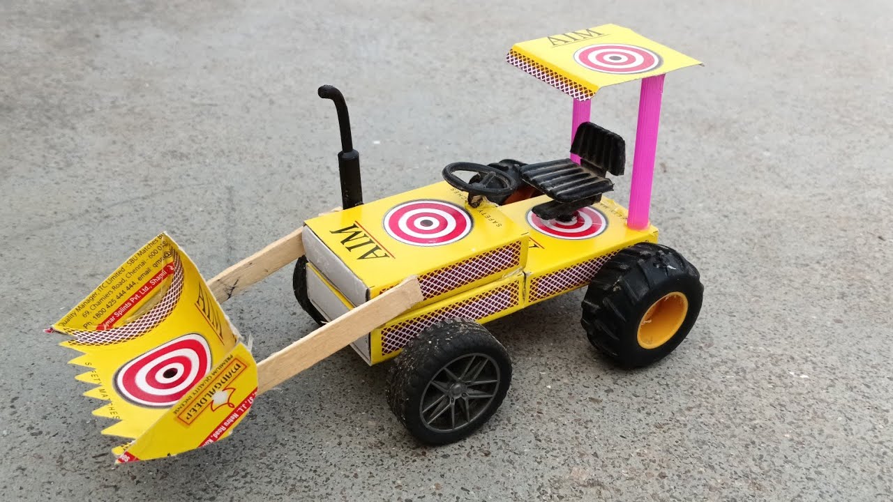 How To Make JCB Bulldozer from Matchbox | DIY JCB Backhoe Loader With Matchbox Bulldozer toy Tractor