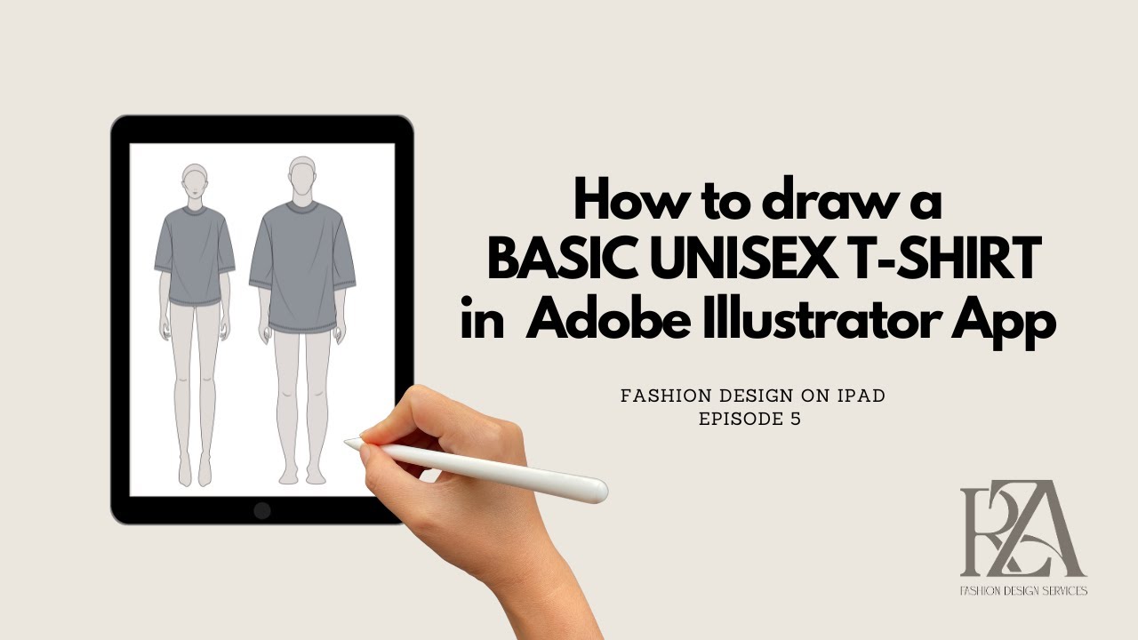 How to draw a BASIC UNISEX T-SHIRT in  Adobe Illustrator App | Episode 5