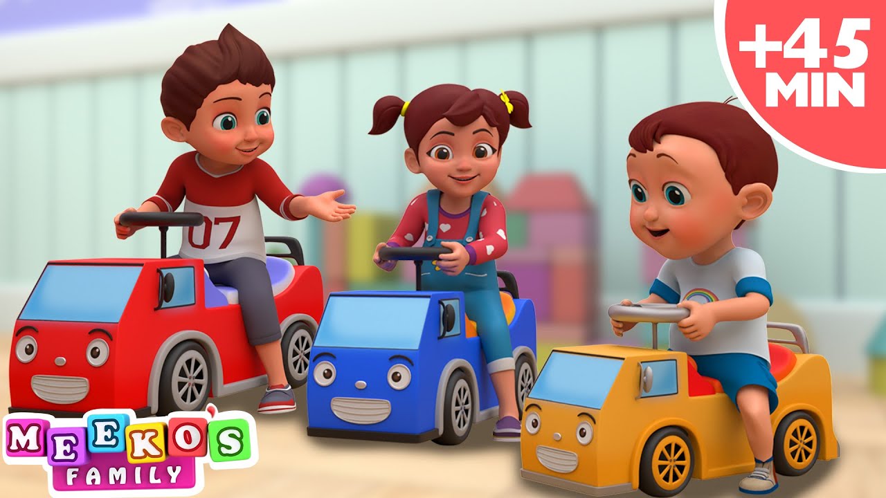 [4K] Ten Big BUSES Song 🚌 Baby Meeko Learns Numbers and Colors | Fun Kids Songs @meekosfamily