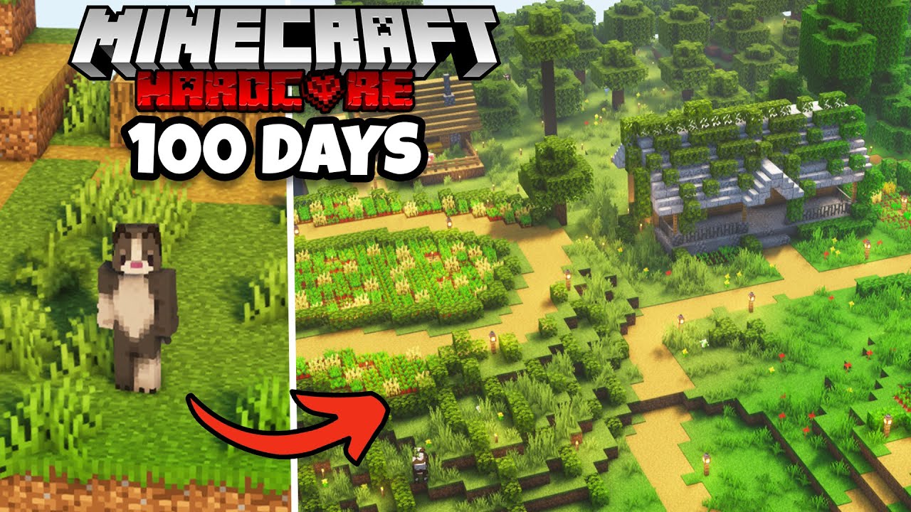 I Survived 100 Days on ONE Expanding CHUNK in Minecraft Hardcore..