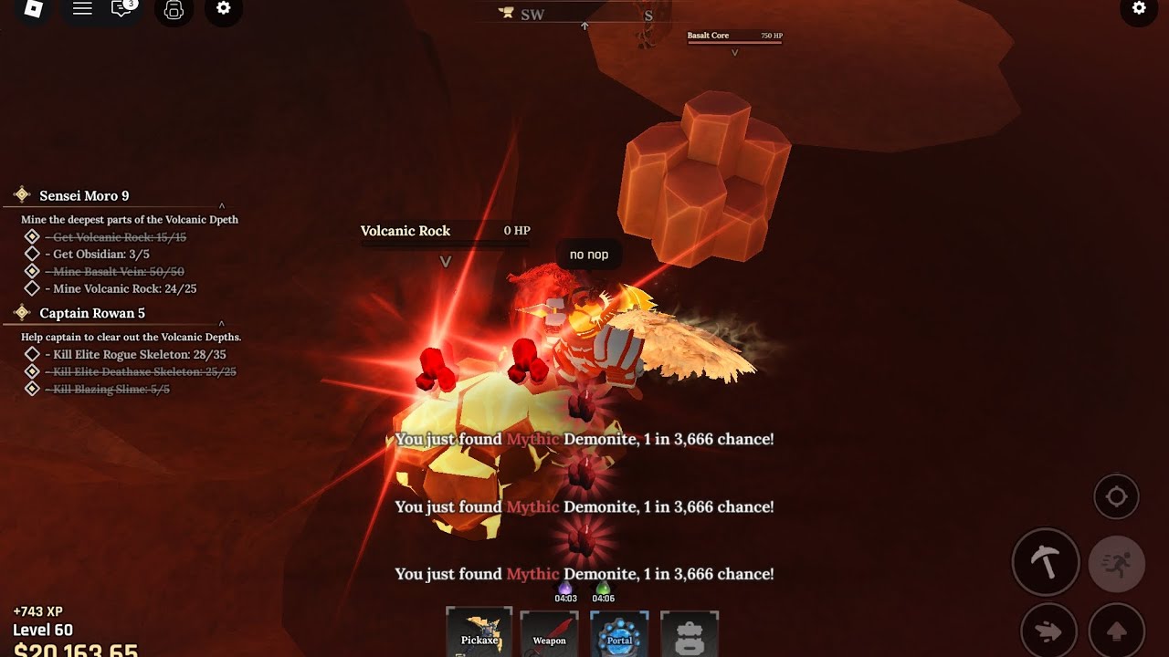 Playing the forge:Part 1 the demonite and firerite #theforge #roblox #game #gameplay