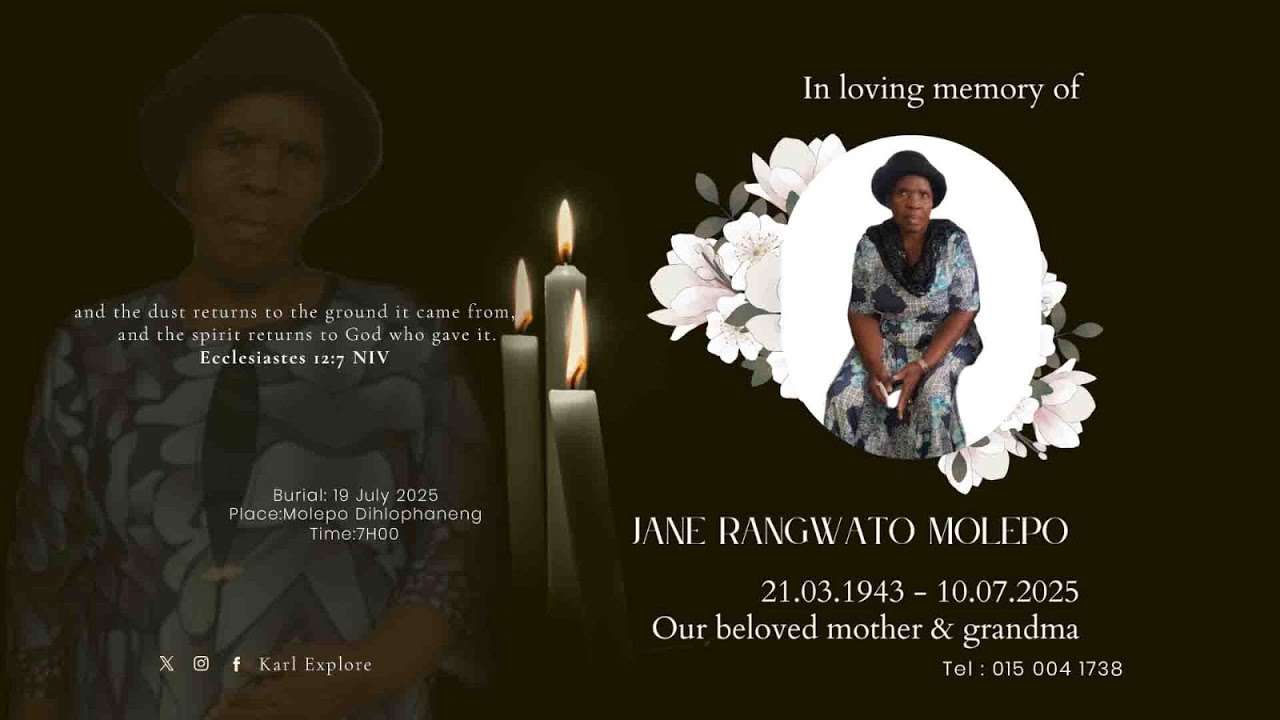 Molepo Jane Rangwato | 1943-2025 | @Molepo Dihlopaneng, time: 07h00