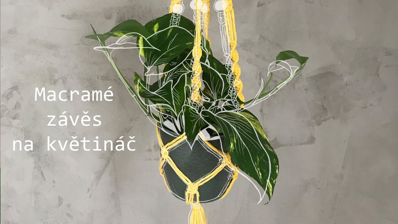 Tutoriál MACRAMÉ závěs na květináč | Kreativní boxy