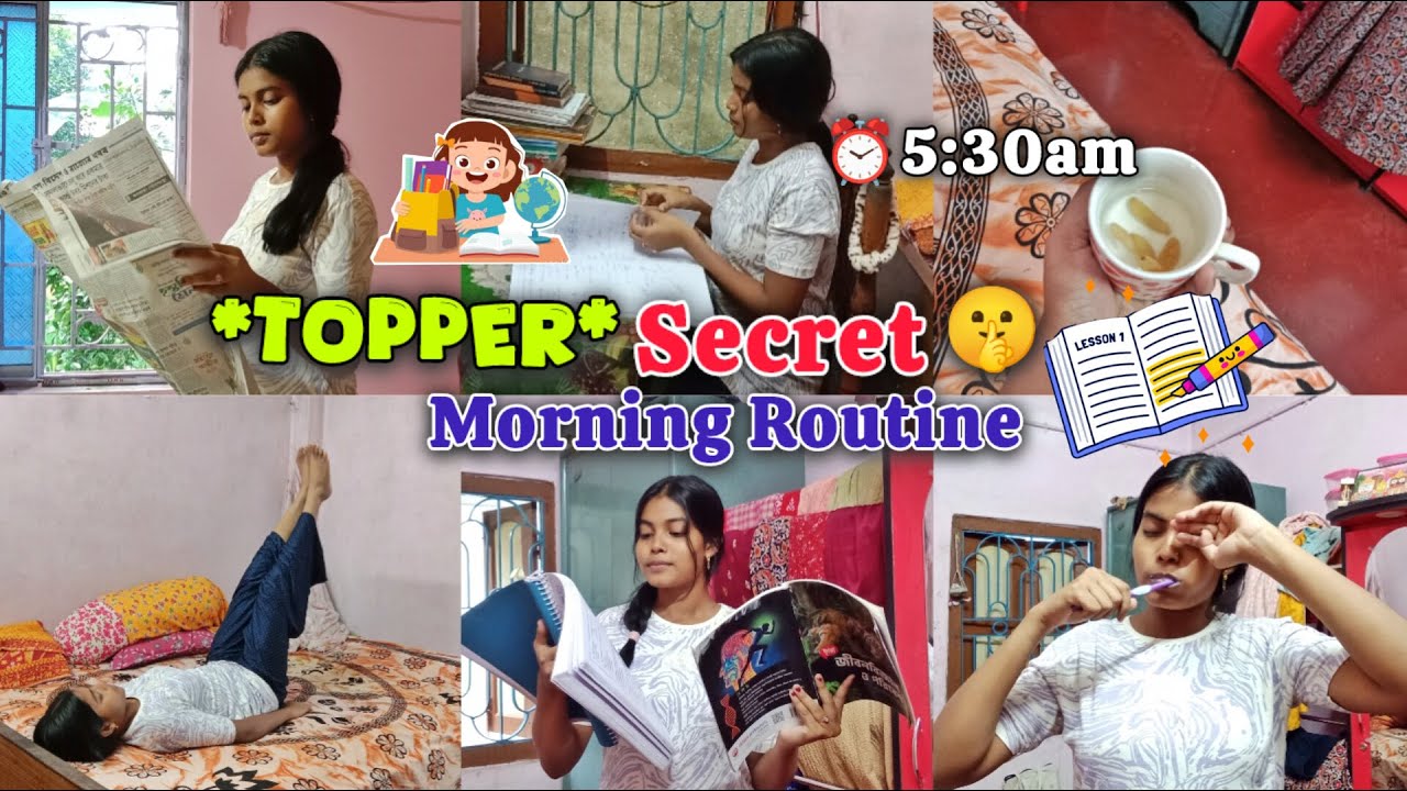 💡Class TOPPERS Secret🧠Morning Study Routine⏰💯|| Toppers Healthy Lifestyle🗞️