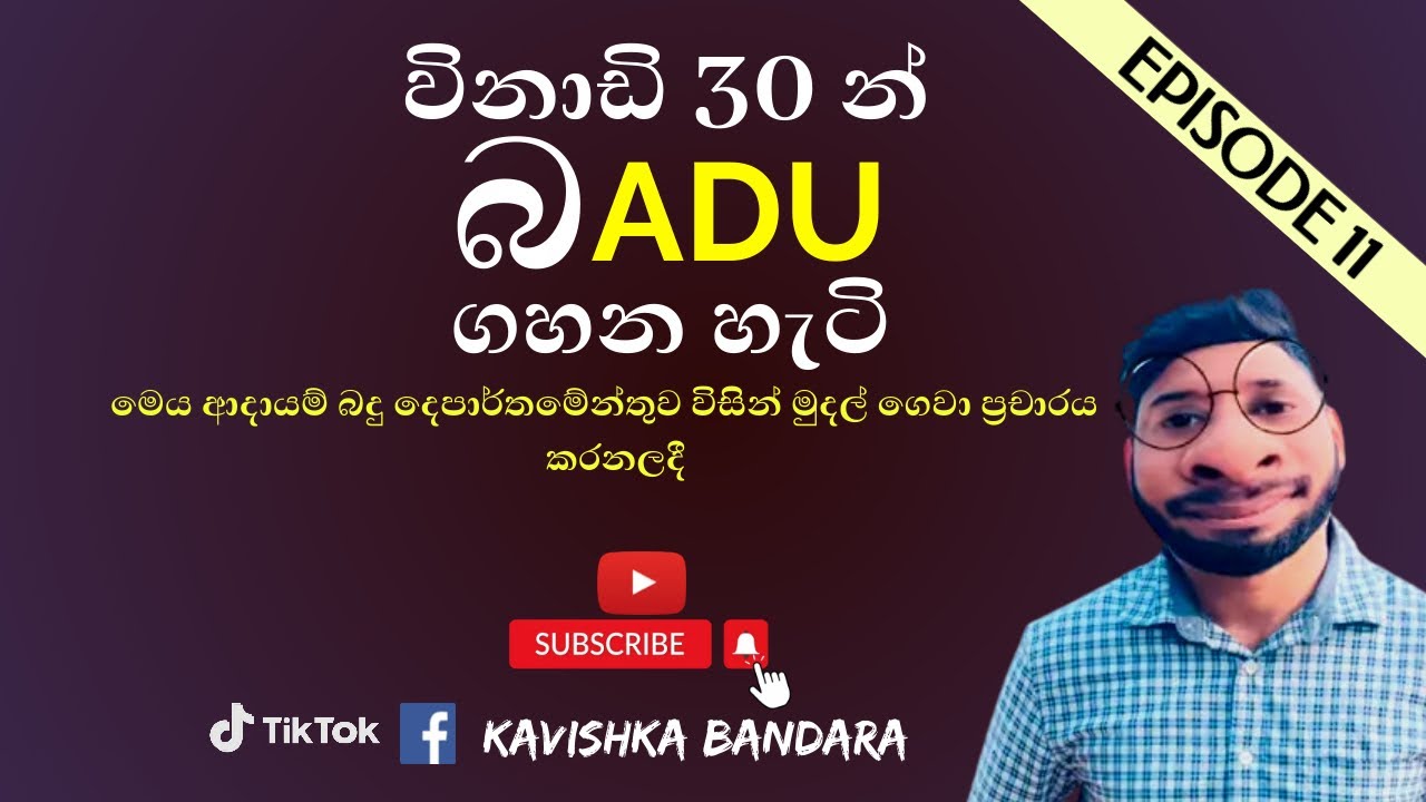ආදායම් බදු විනාඩි 30 න් සරලව - ආදායම් බදු දෙපාර්තමේන්තුවේ පනිවිඩයකි.