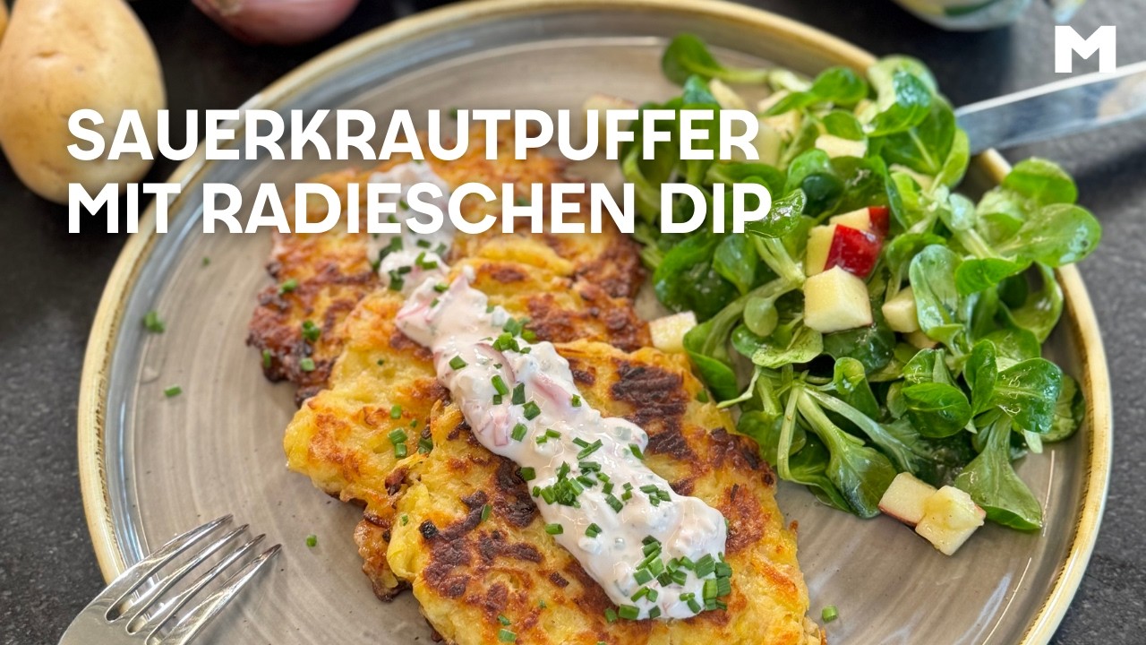 Sauerkrautpuffer mit Radieschen Dip | Tirols schnelle Kuchl