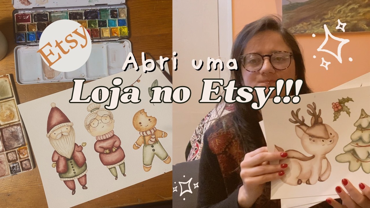 Abrindo Minha Loja no Etsy | Minha Jornada como Ilustradora na Itália | Studio Vlog 🎨🇮🇹
