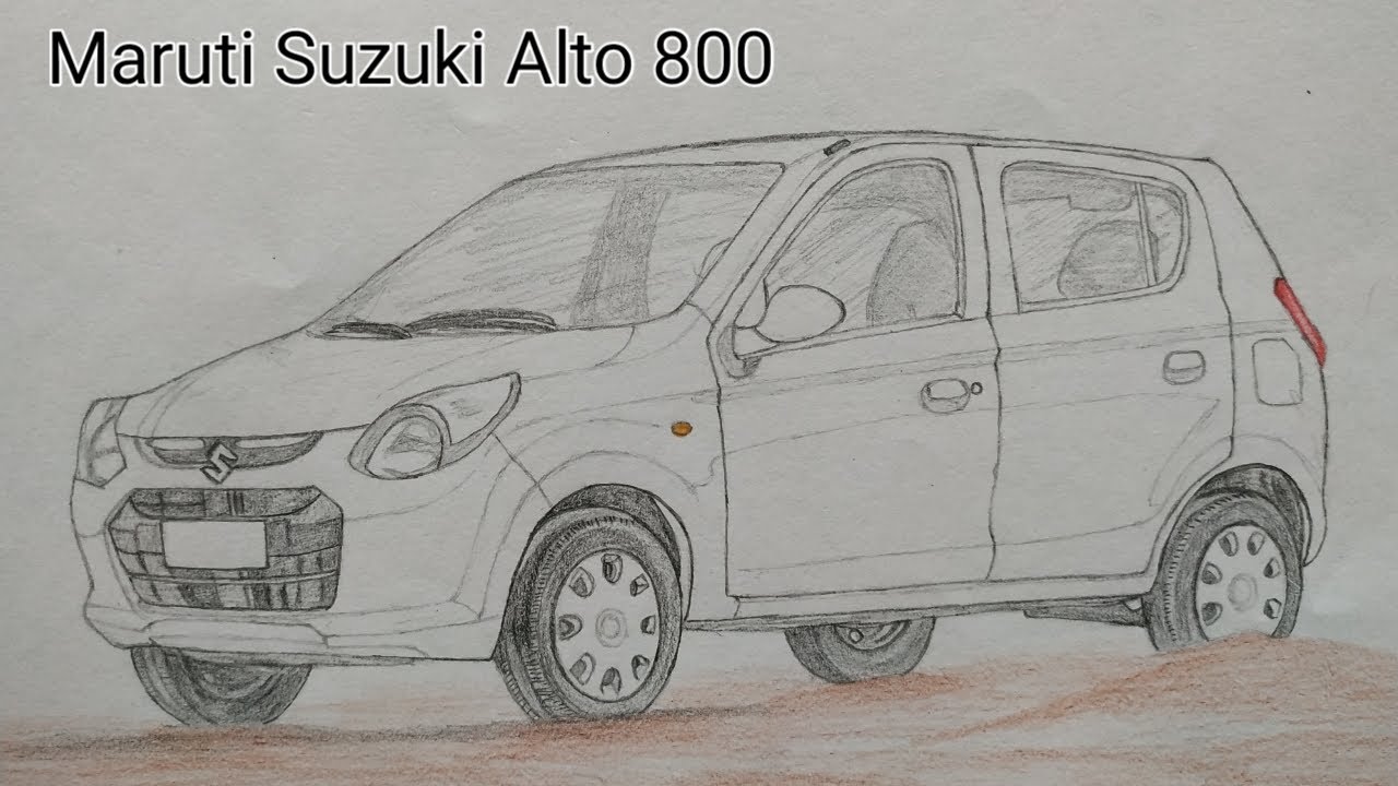 How To Draw Maruti Suzuki Alto 800 | Car Drawing  |  Car Sketch