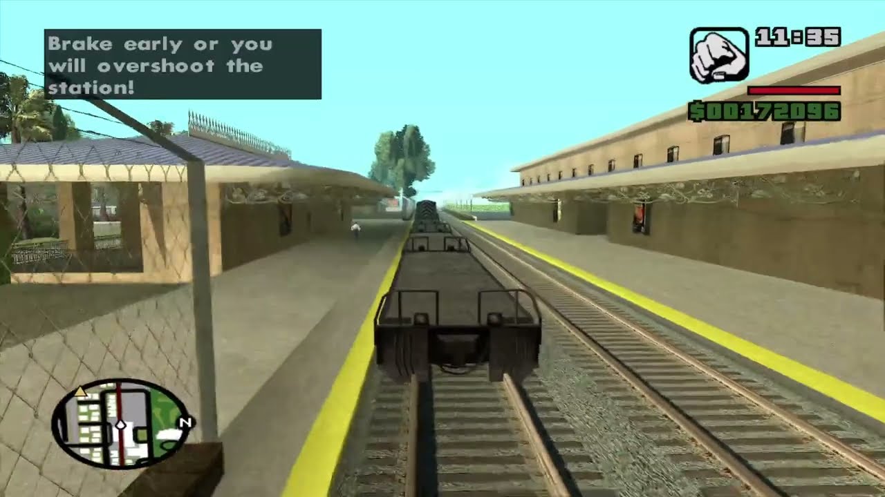 GTA San Andreas Freight train mission from 3rd person view