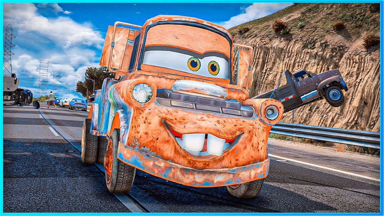 *CRAZY* Cars Tow Mater Crashes Ep.10 – GTA 5