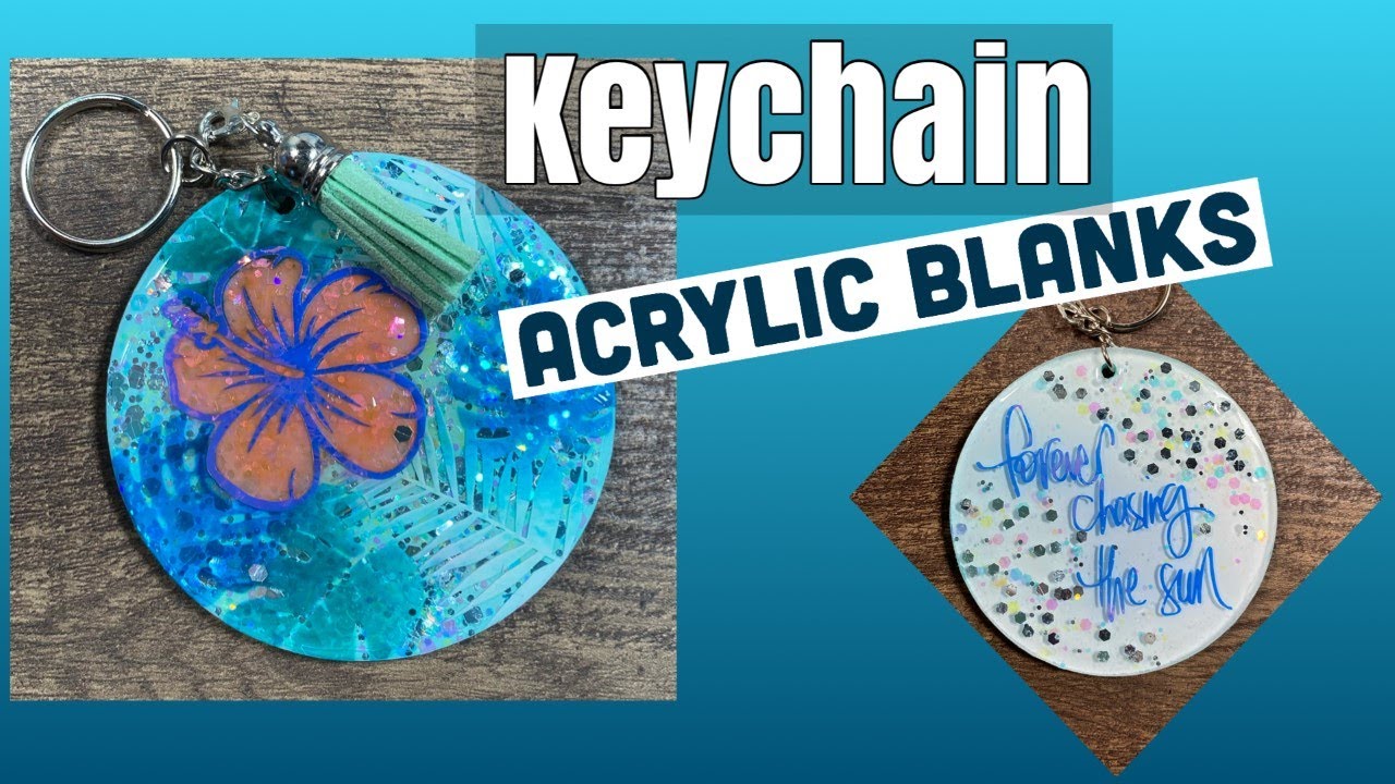 Hawaiian print inspired keychain | acrylic blank