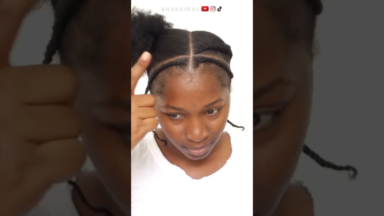 Simple And Cute Cornrow Hairstyle on Short 4C Natural Hair | Ladies would you rock this👆🏾? #Shorts