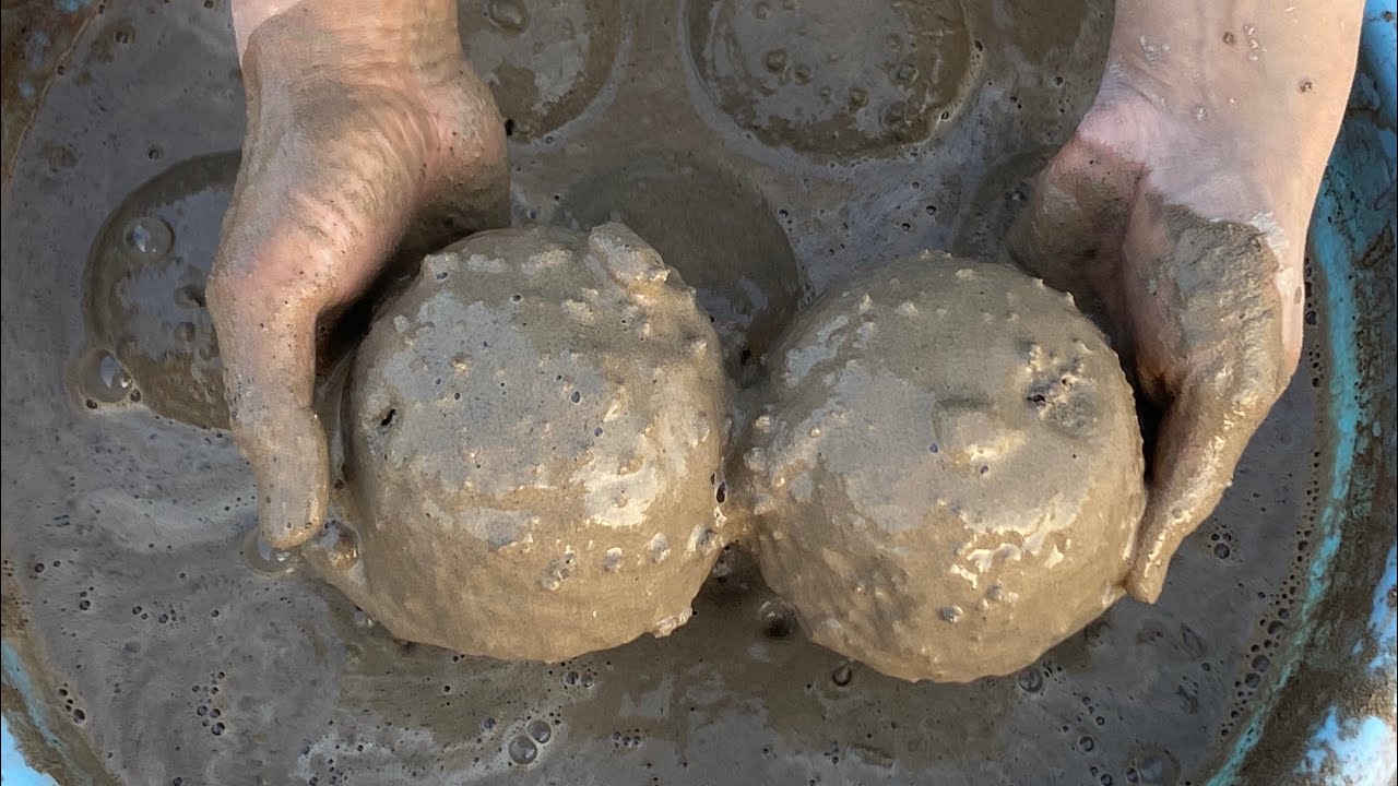 Stoney mud crumbling in water 💦 pasted water crushing #relaxingasmr