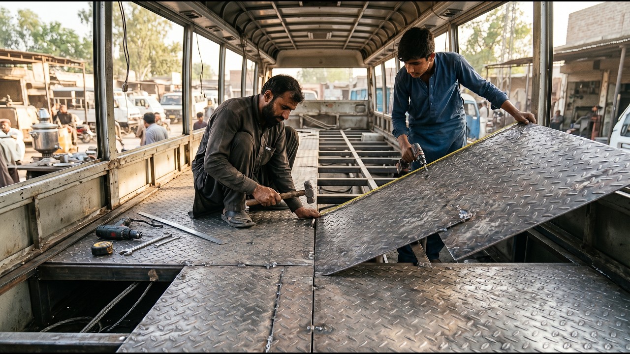 Handmade Passenger Bus Manufacturing in Pakistan | Hino Bus Manufacturing at local factory