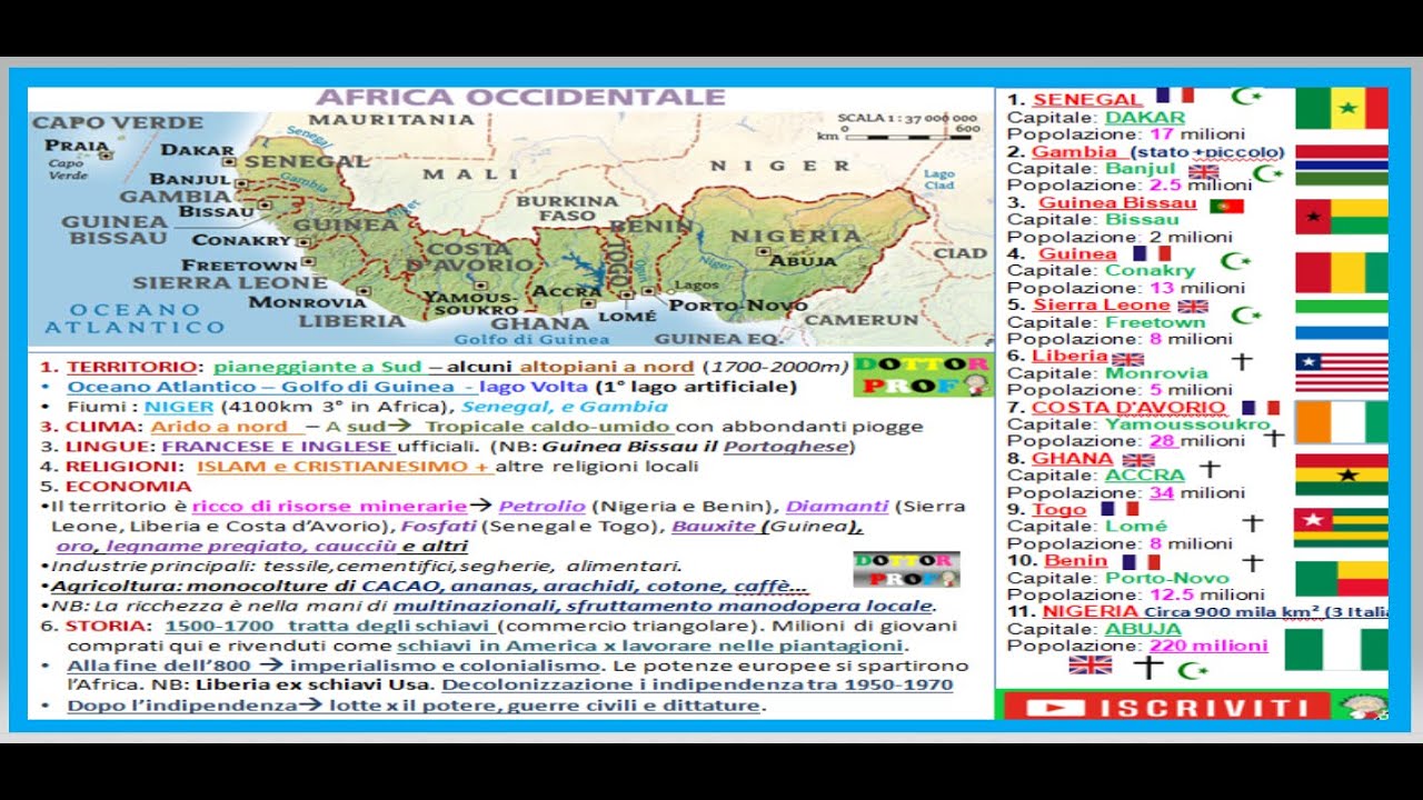 AFRICA OCCIDENTALE geografia riassunto