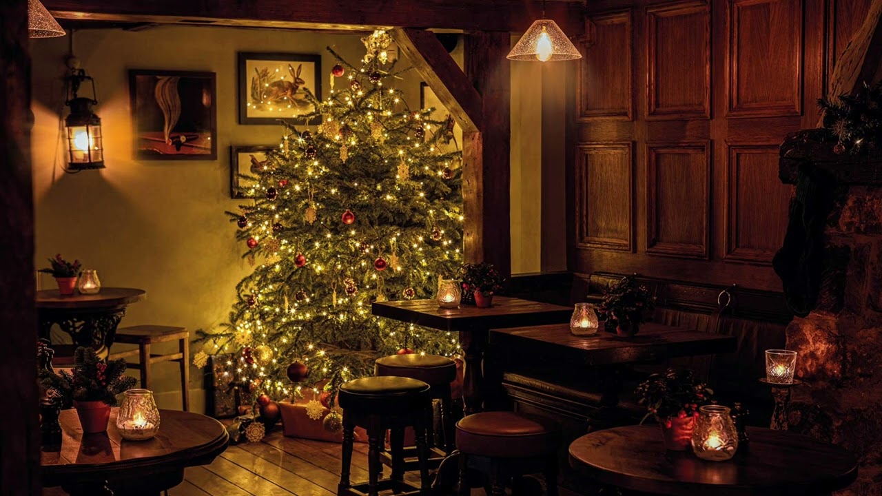 ASMR Christmas Pub in Wales | 1 Hr Relaxing Victorian Ambience (Mari Lwyd, Carols, Fireplace Sounds)
