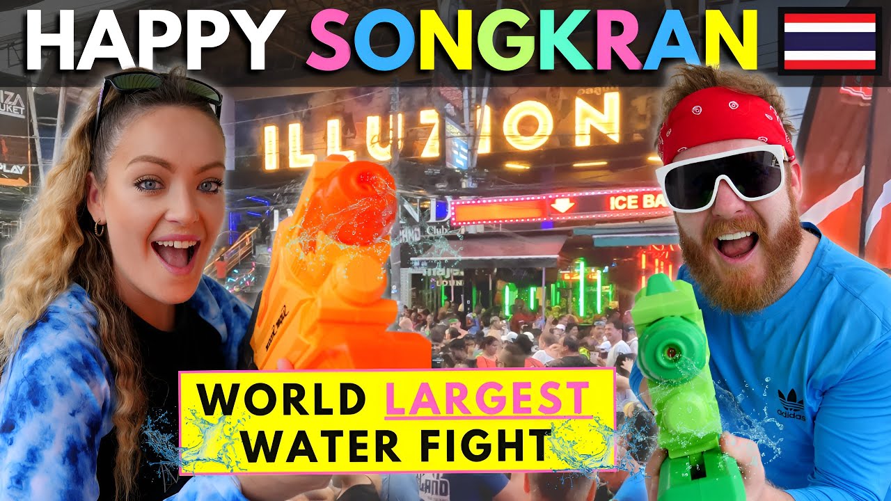 We Celebrate SONGKRAN FESTIVAL in PHUKET (Bangla Road INSANE WATER FIGHT) Patong Thailand