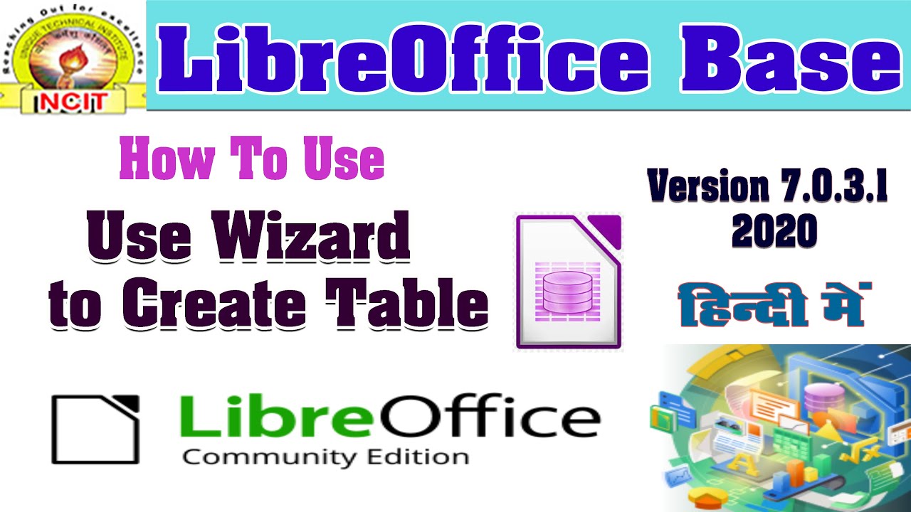 LibreOffice Base Tutorial -2 | Create a Table with The Table Wizard | Use Wizard to Create Table |