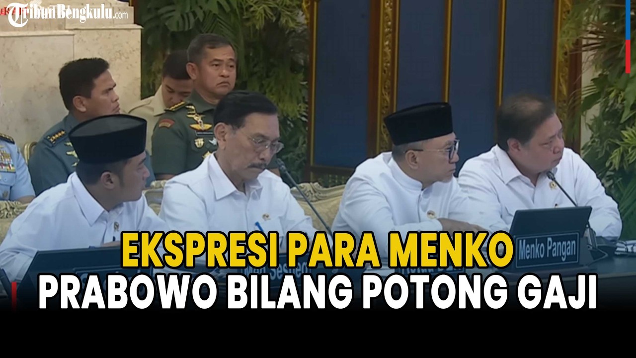 Ekspresi Para Menteri, Saat Prabowo Bilang Potong Gaji, Airlangga Lirik Zulhas