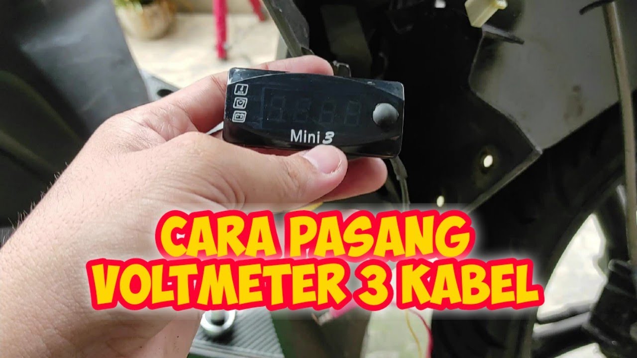 Cara pasang voltmeter 3 kabel Merah Kuning Hitam