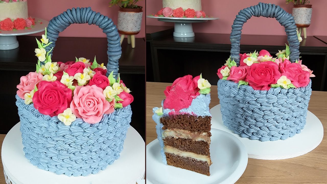 Decoração de um Bolo Cesta Floral - Flower Cake