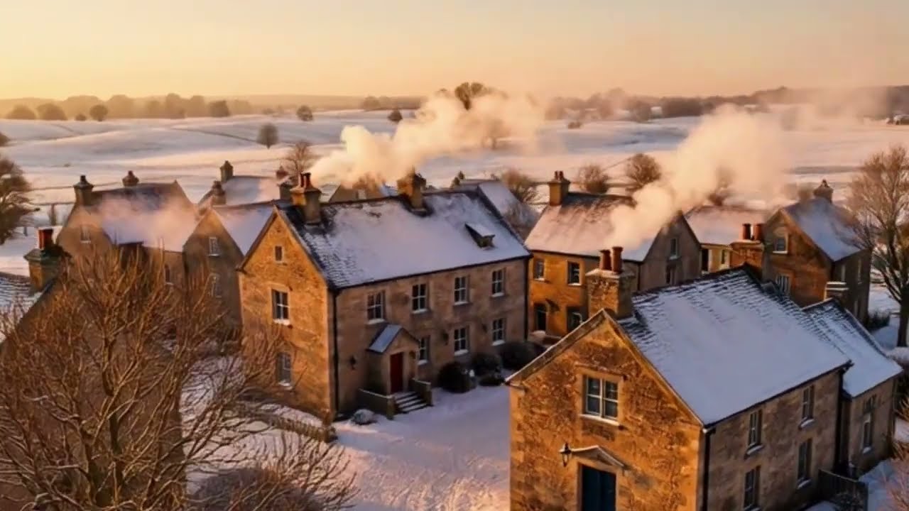 Tranquil Winter Countryside Escape | Snowy English Village for Stress Relief & Sleep