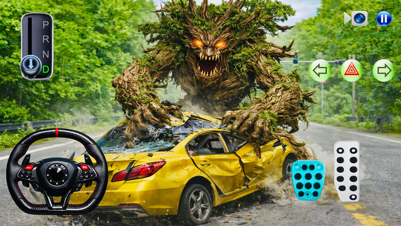 Giant Destroys car🚗 Mountain Road Driving - 3d Driving Class android game play || Car Game #cargame