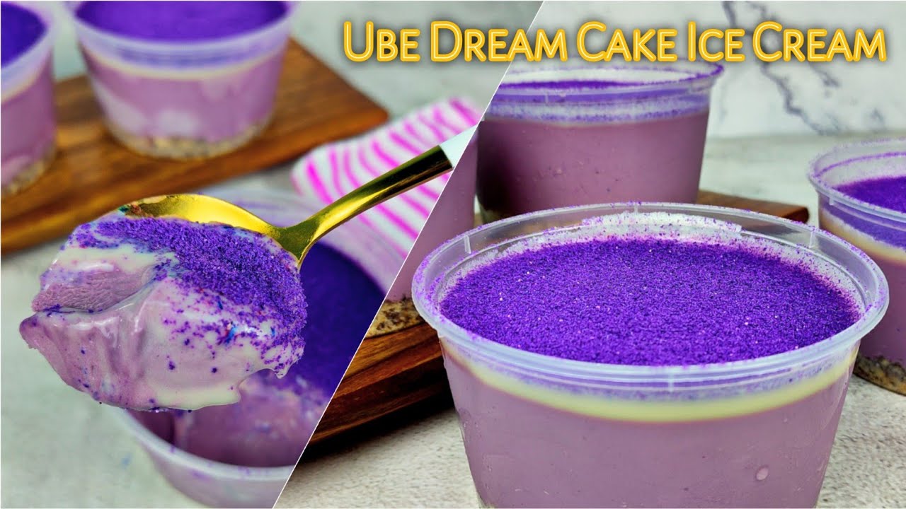UBE DREAM CAKE ICE CREAM | ICE CREAM CAKE IN CUPS | NO BAKE UBE FLOAT with COSTING