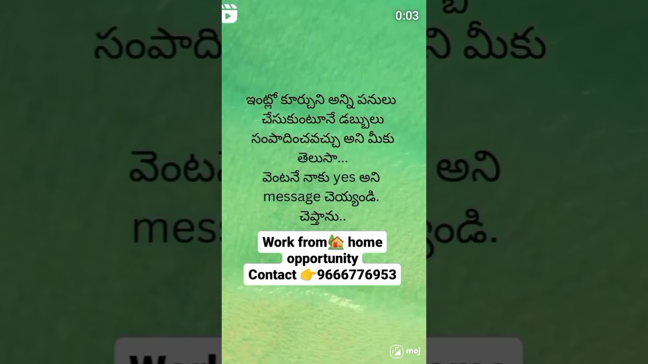 Work from home opportunity🏡Contact 9666776953 