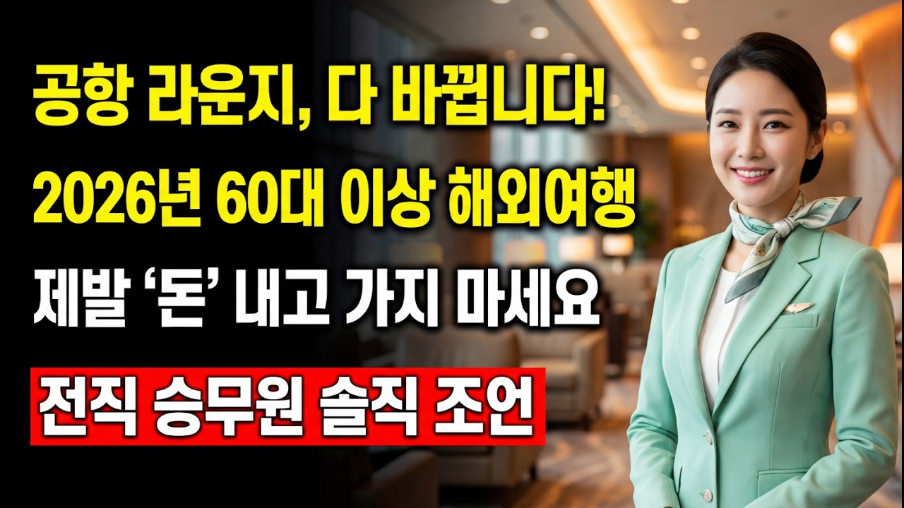 2026년 해외여행, 60대 이상은 공항 라운지 제발 '돈' 내고 가지 마세요 (전직 승무원의 솔직한 조언)