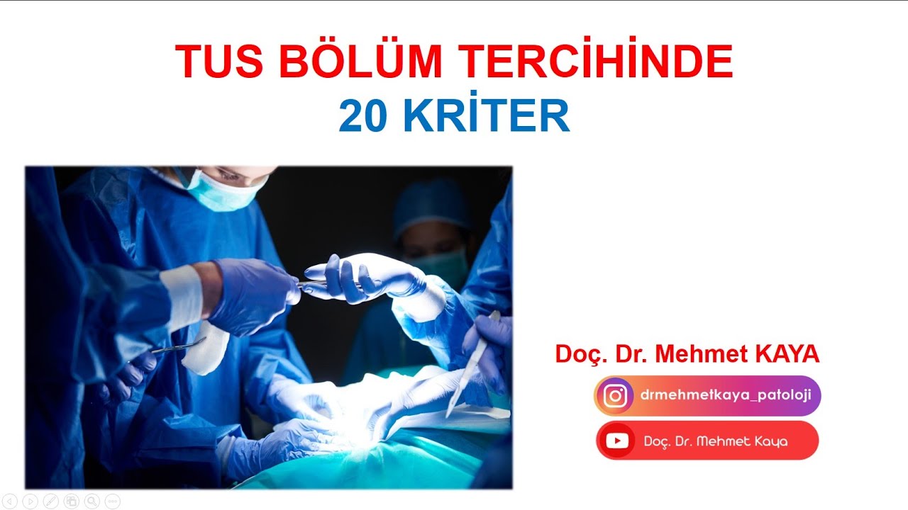 TUS Bölüm Tercihinde 20 Kriter