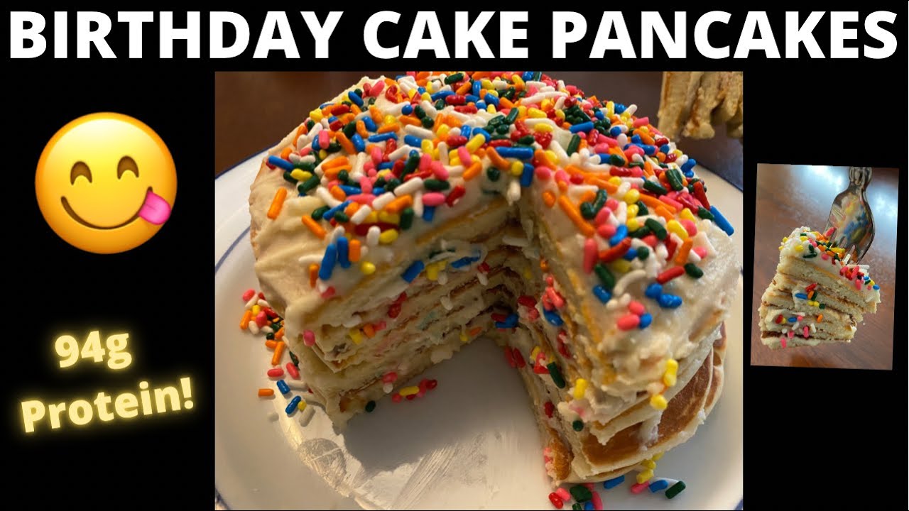 Easy Pancake Recipe BIRTHDAY CAKE | Simple High Protein Breakfast | Bodybuilding Meal Plan Recipe