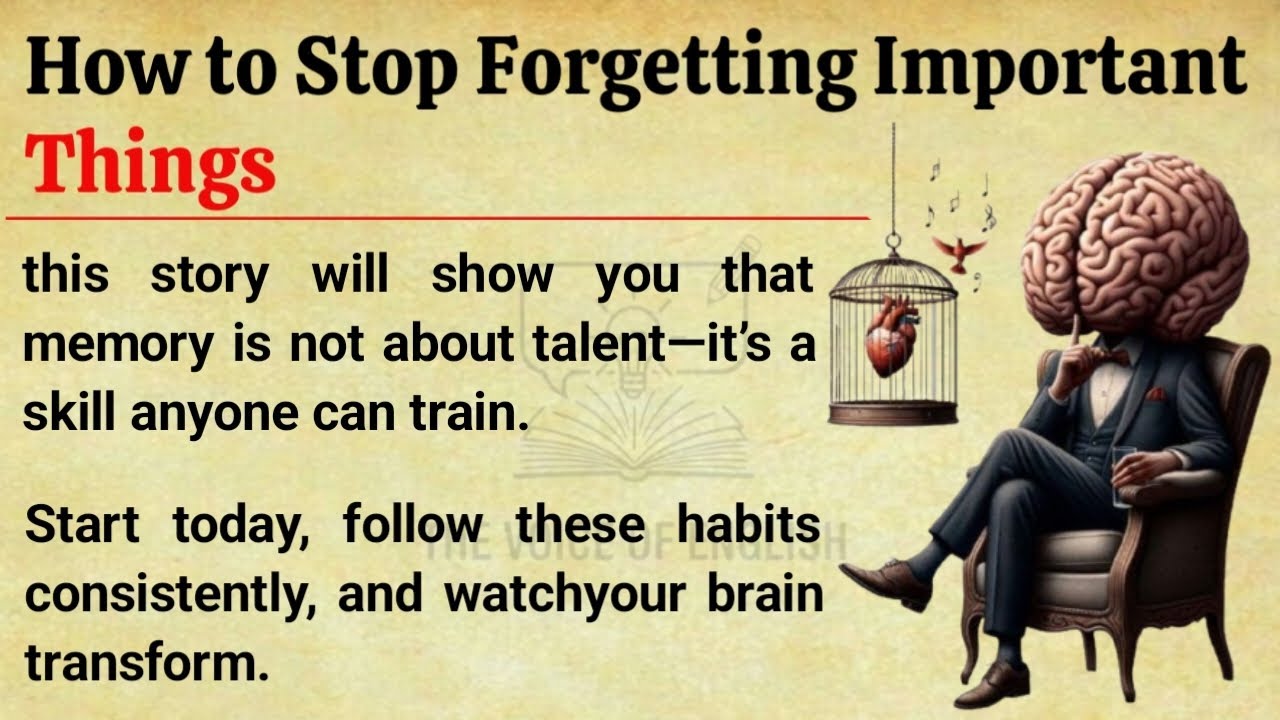 How to Stop Forgetting Important Things ||🔥  Graded Reader | Improve Your English Fluency ✅