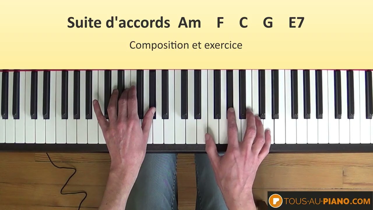Composition et mélodie  - accords Am F C G et E7