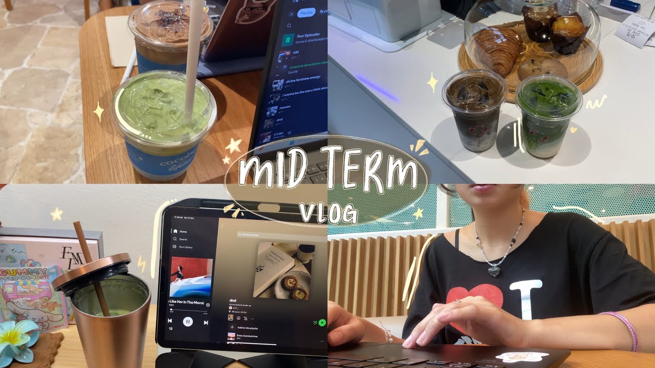 uni vlog 🍵🧘🏻‍♀️| studying for midterms, selfcare, matcha runs & new hair!!